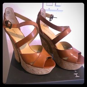 Platform cork heeled sandal